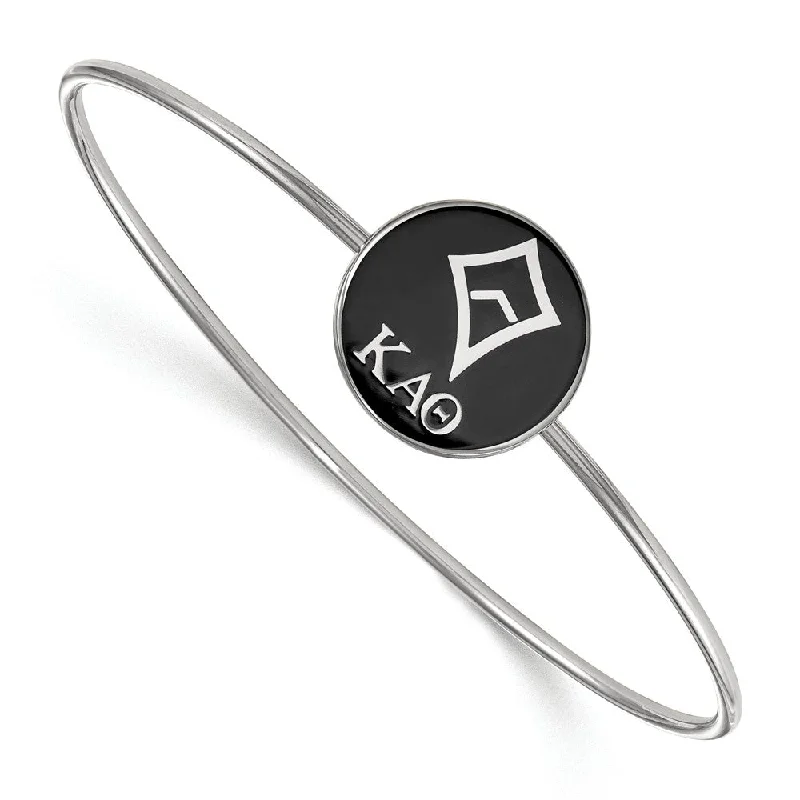 Sterling Silver Kappa Alpha Theta Enamel Bangle - 8 in.