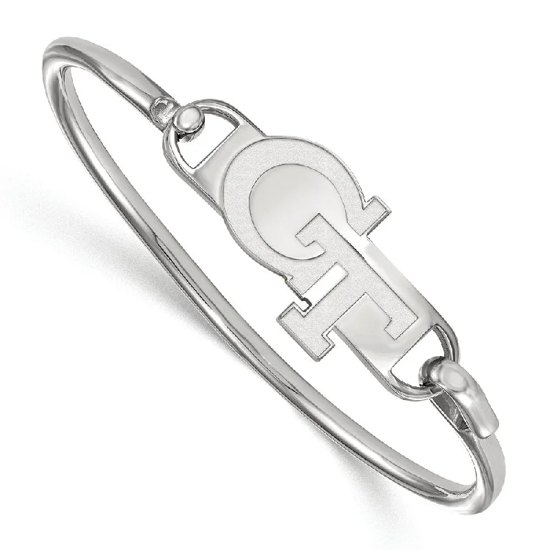 Sterling Silver Georgia Technology Logo Bangle, 7 Inch