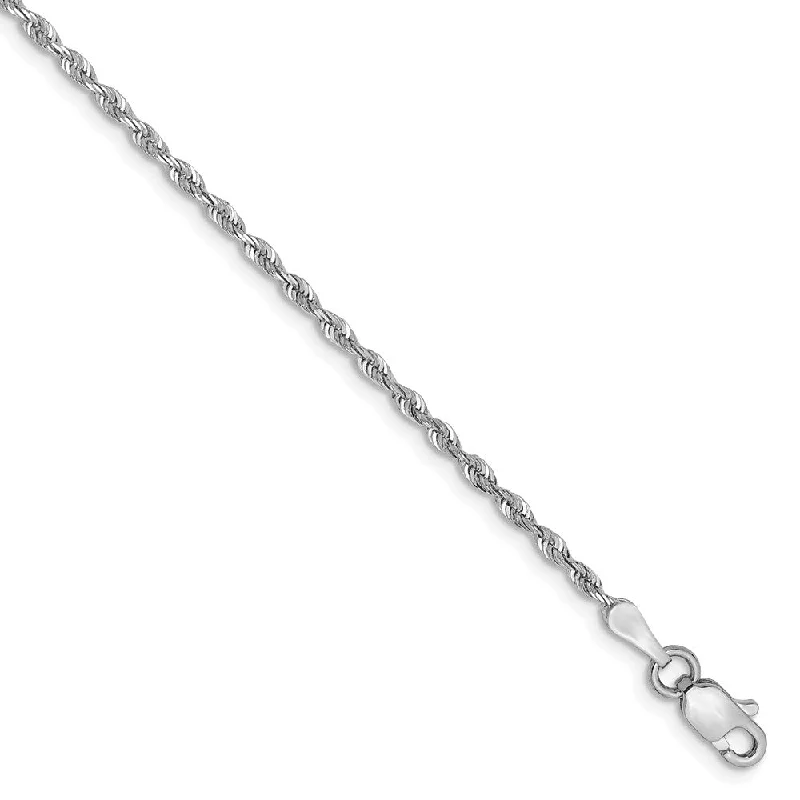 1.85mm 10k White Gold D/C Quadruple Rope Chain Bracelet