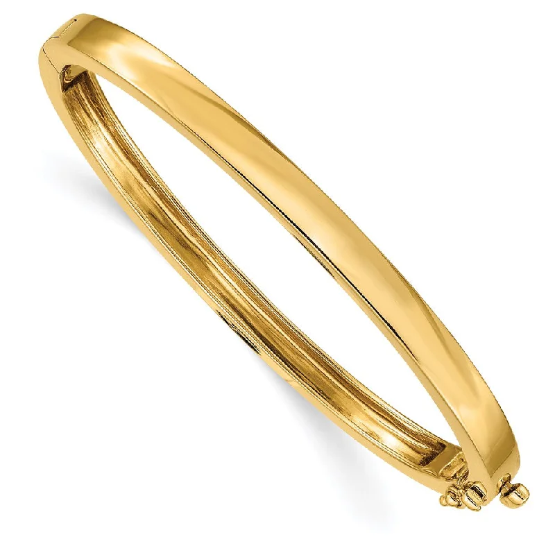 5.3mm 14k Yellow Gold Polished Solid Open Back Hinged Bangle Bracelet