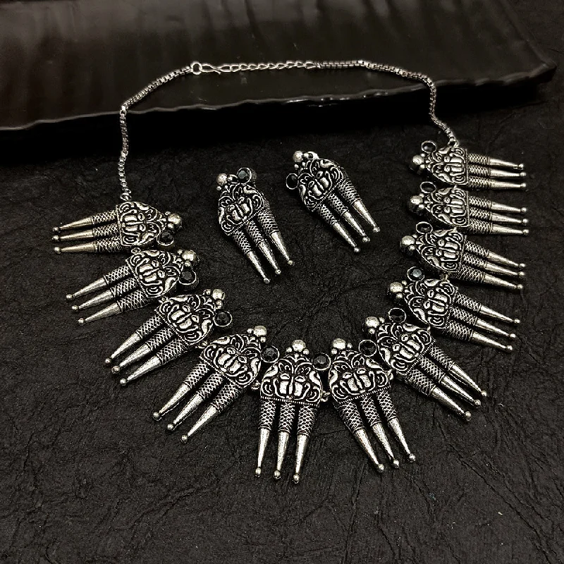 Deep Jewell Oxidised Plated Necklace Set