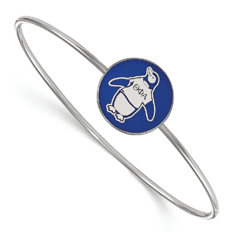 Sterling Silver Theta Phi Alpha Enamel Bangle - 8 in.