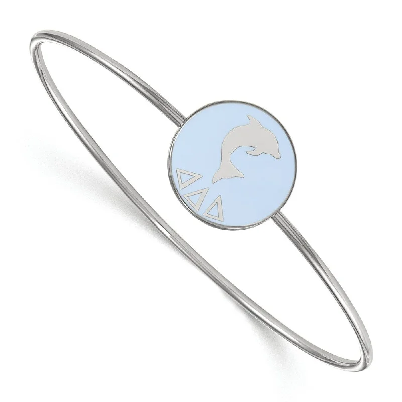 Sterling Silver Delta Delta Delta Enamel Bangle - 7 in.