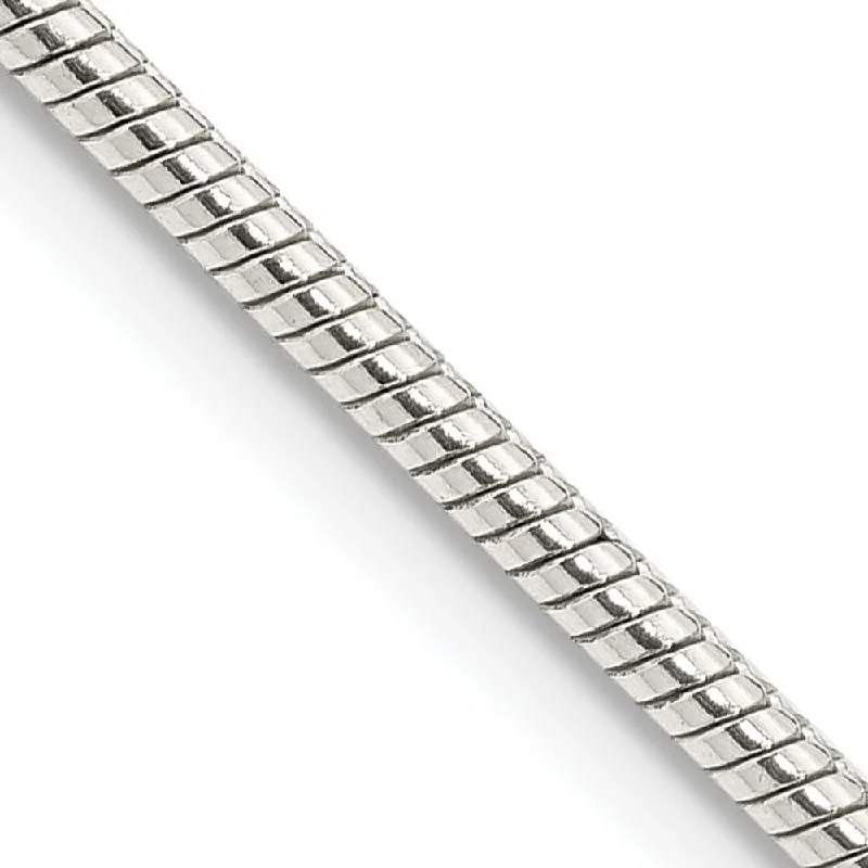 2mm Sterling Silver, Round Solid Snake Chain Bracelet