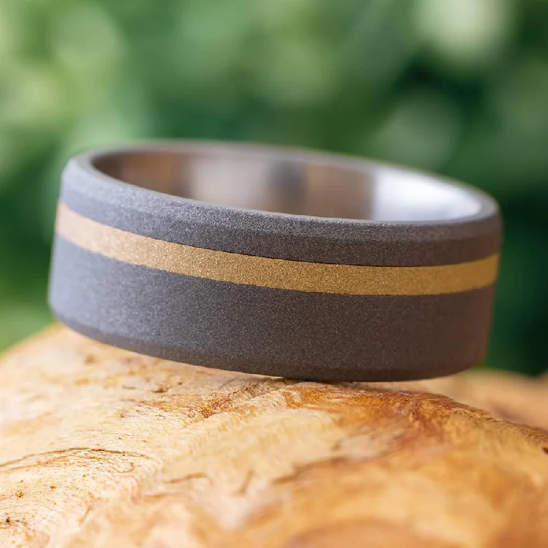 Titanium and Yellow Gold Wedding Band