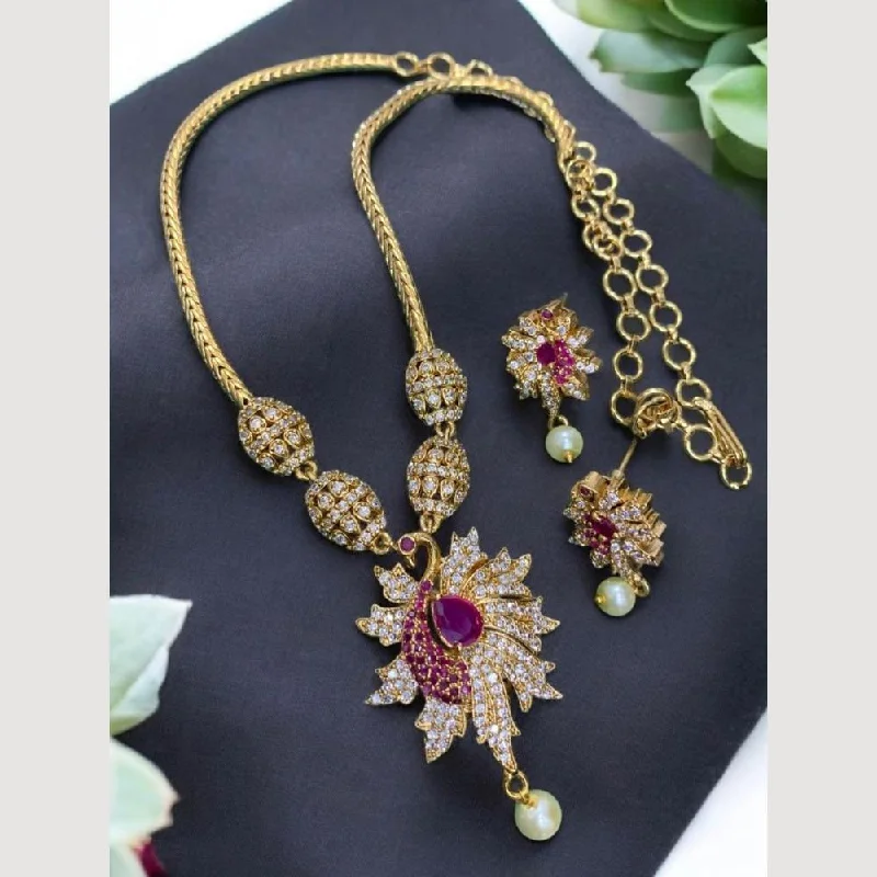 Sona Creation Gold Plated Austrian Stone Necklace Set