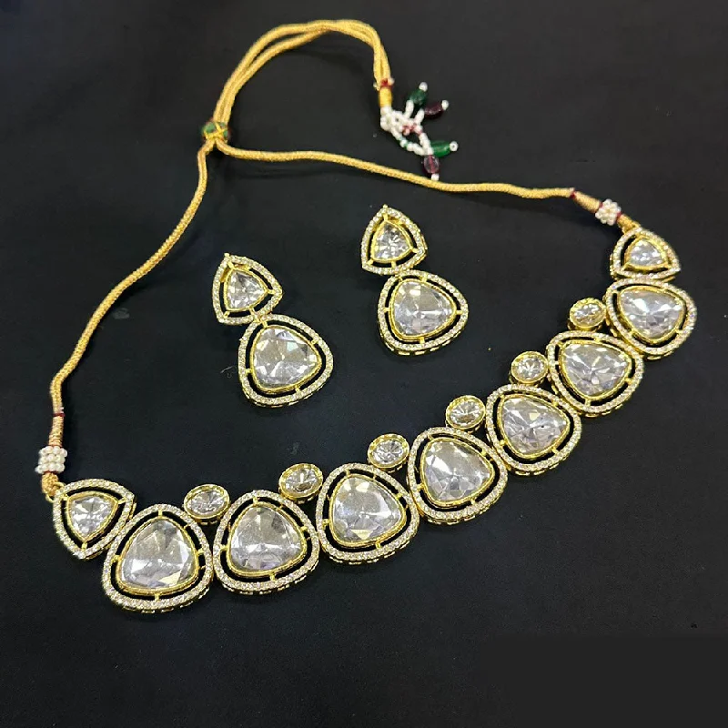 Akruti Collection Gold Plated Kundan Stone Choker Necklace Set