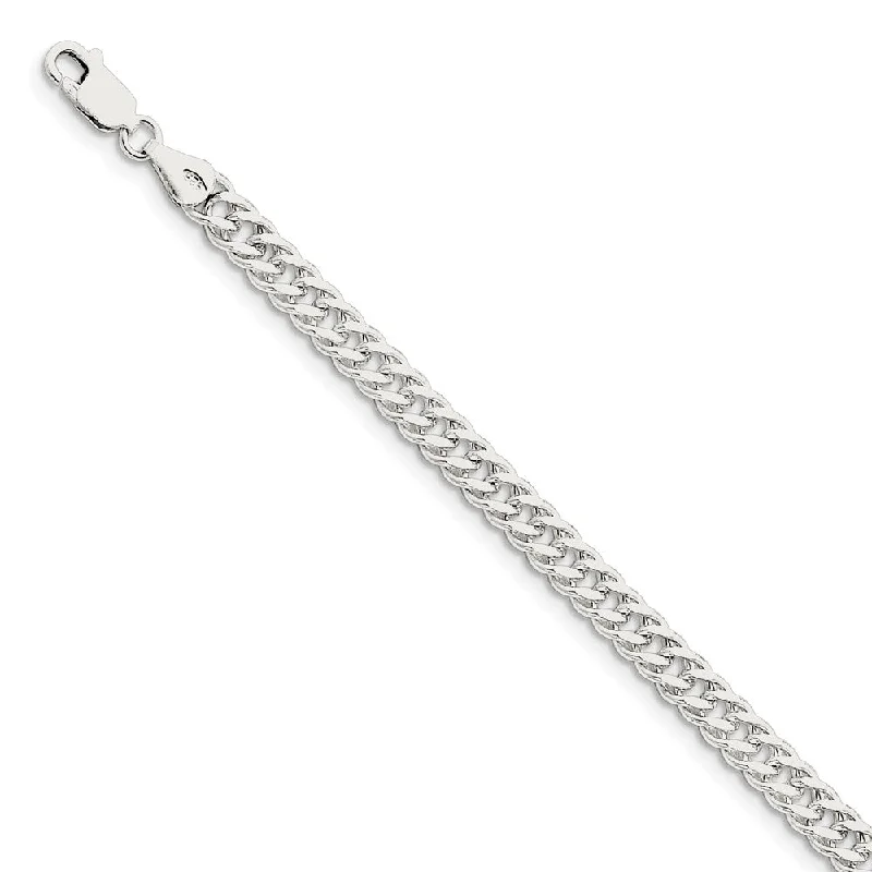 5.5mm, Sterling Silver, Solid Rambo Curb Chain Bracelet