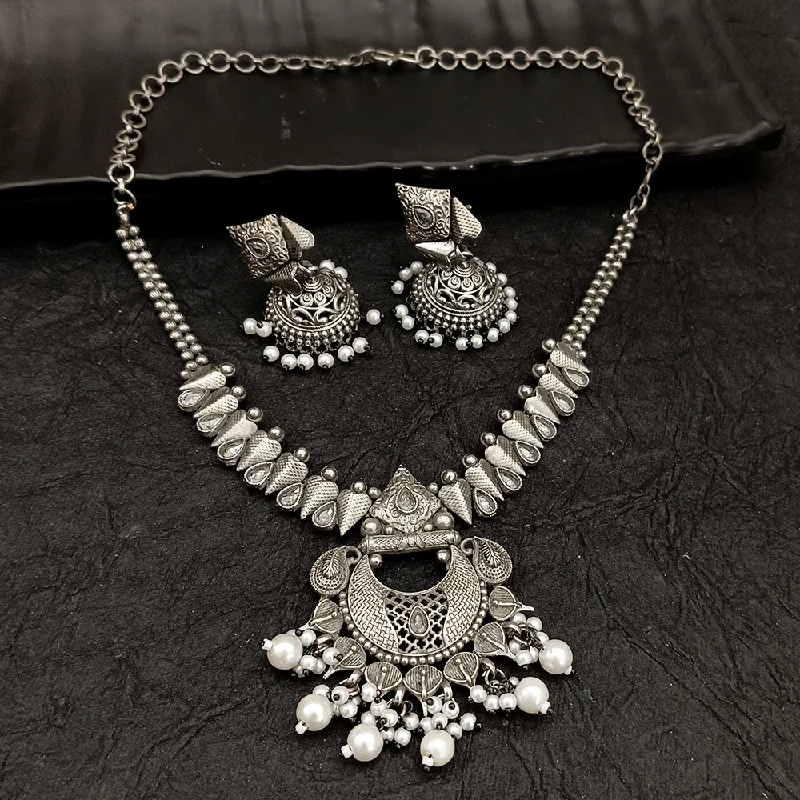 Deep Jewell Oxidised Plated Necklace Set