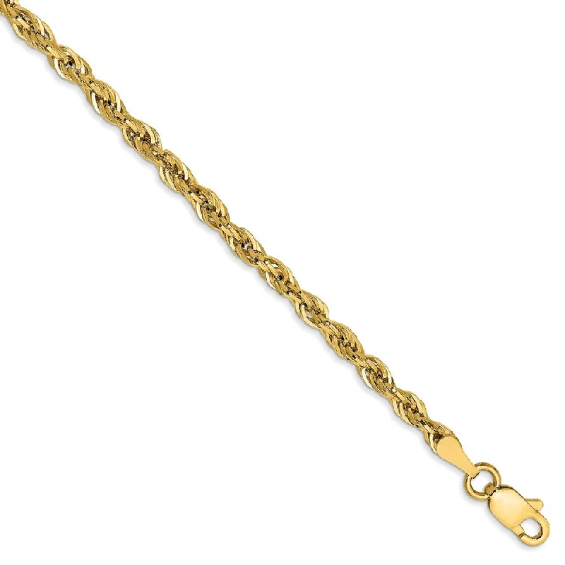 2.8mm Rope Chain Bracelet in 14k Yellow Gold, 7 Inch