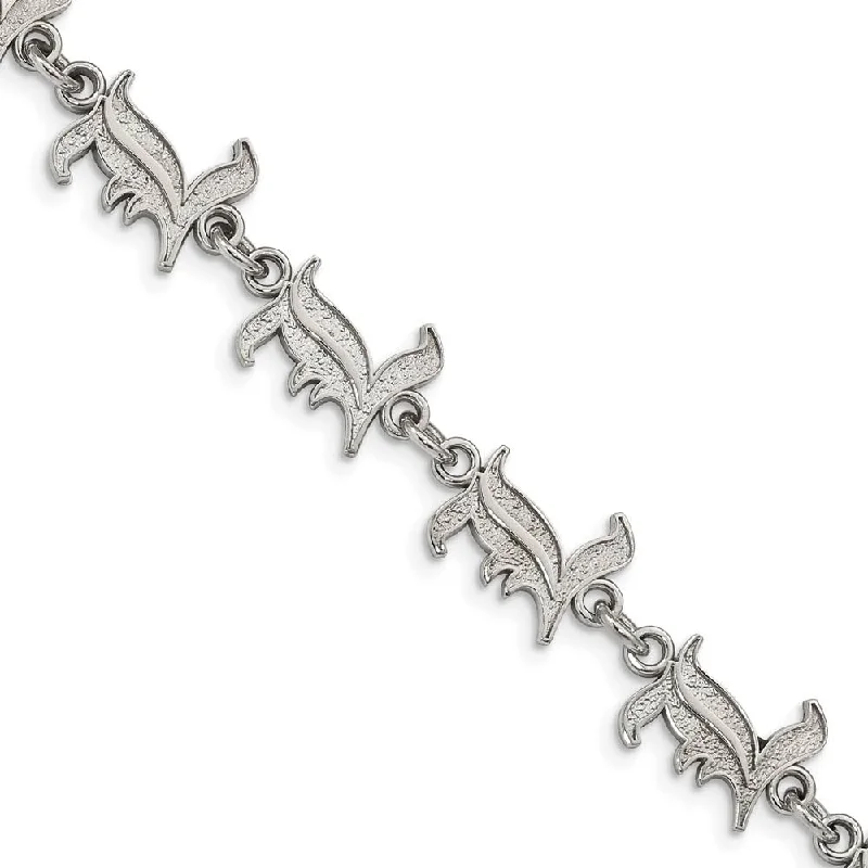 Stainless Steel U. of Louisville Link Bracelet, 7 to 8.5 Inch