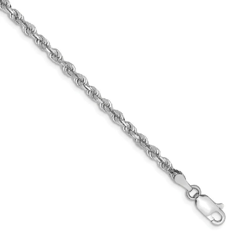 3mm 10k White Gold D/C Quadruple Rope Chain Bracelet