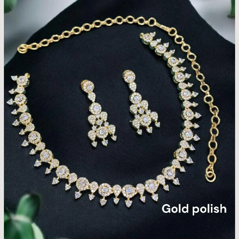 Sona Creation Gold Plated Austrian Stone Necklace Set