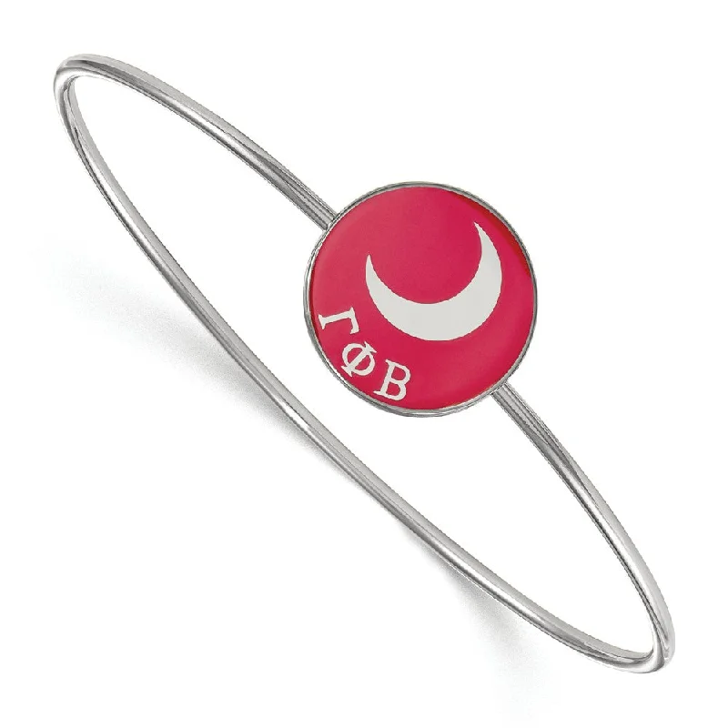 Sterling Silver Gamma Phi Beta Enamel Bangle - 8 in.