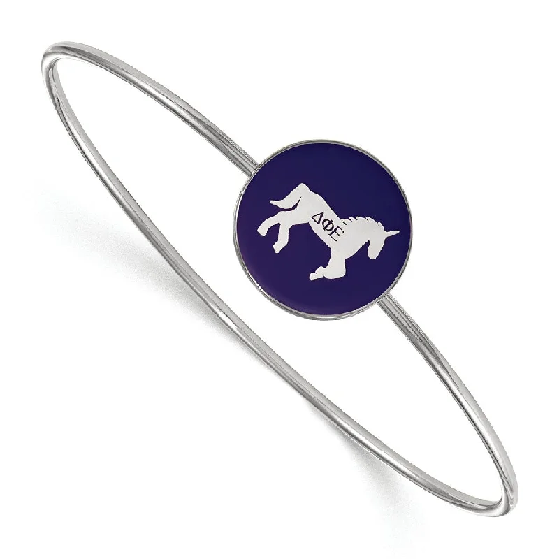 Sterling Silver Delta Phi Epsilon Enamel Bangle - 7 in.