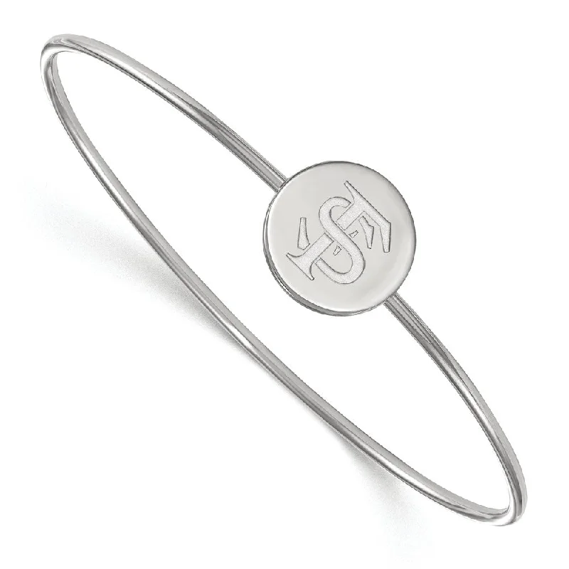 Sterling Silver Florida State University Logo Bangle, 7 Inch