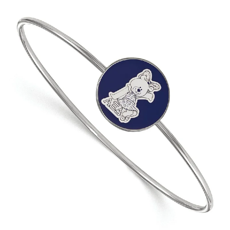 Sterling Silver Alpha Xi Delta Enamel Bangle - 7 in.