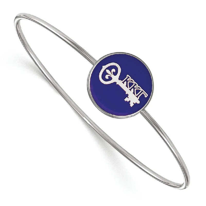 Sterling Silver Kappa Kappa Gamma Enamel Bangle - 7 in.